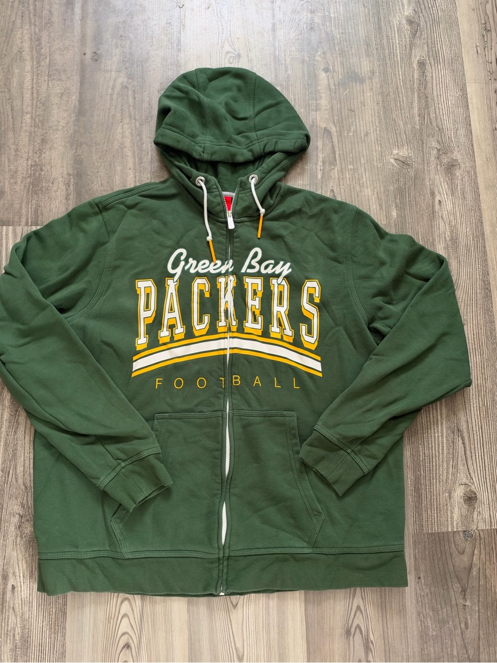 Nike Green Bay Packers Green Full-Zip Hoodie with Yellow & White Accents